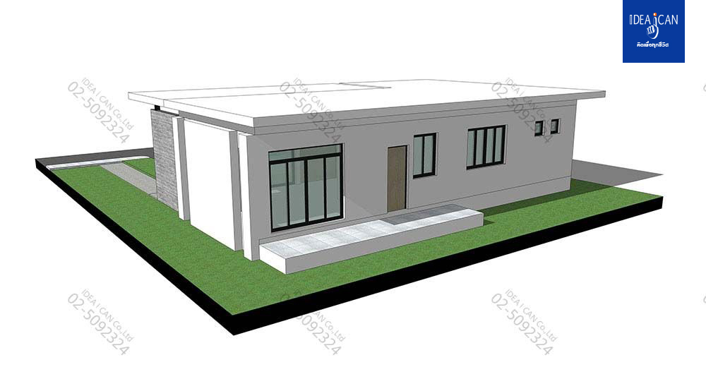 แบบบ้านชั้นเดียวสไตล์โมเดิร์น, แบบบ้าน 1 ชั้น, แบบบ้าน 2 ห้องนอน, ห้องน้ำสไตล์โมเดิร์น, พื้นที่ใช้สอย 171 ตร.ม., FF-H1-17101.09, แบบบ้านสไตล์โมเดิร์น, แบบบ้านโมเดิร์น, แบบบ้าน modern , รับเหมาก่อสร้าง, รับออกแบบ, รับออกแบบชั้นเดียว,แบบบ้านชั้นเดียว