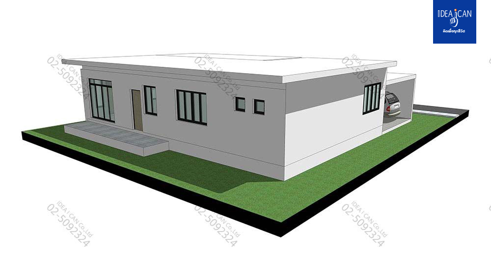 แบบบ้านชั้นเดียวสไตล์โมเดิร์น, แบบบ้าน 1 ชั้น, แบบบ้าน 2 ห้องนอน, ห้องน้ำสไตล์โมเดิร์น, พื้นที่ใช้สอย 171 ตร.ม., FF-H1-17101.09, แบบบ้านสไตล์โมเดิร์น, แบบบ้านโมเดิร์น, แบบบ้าน modern , รับเหมาก่อสร้าง, รับออกแบบ, รับออกแบบชั้นเดียว,แบบบ้านชั้นเดียว