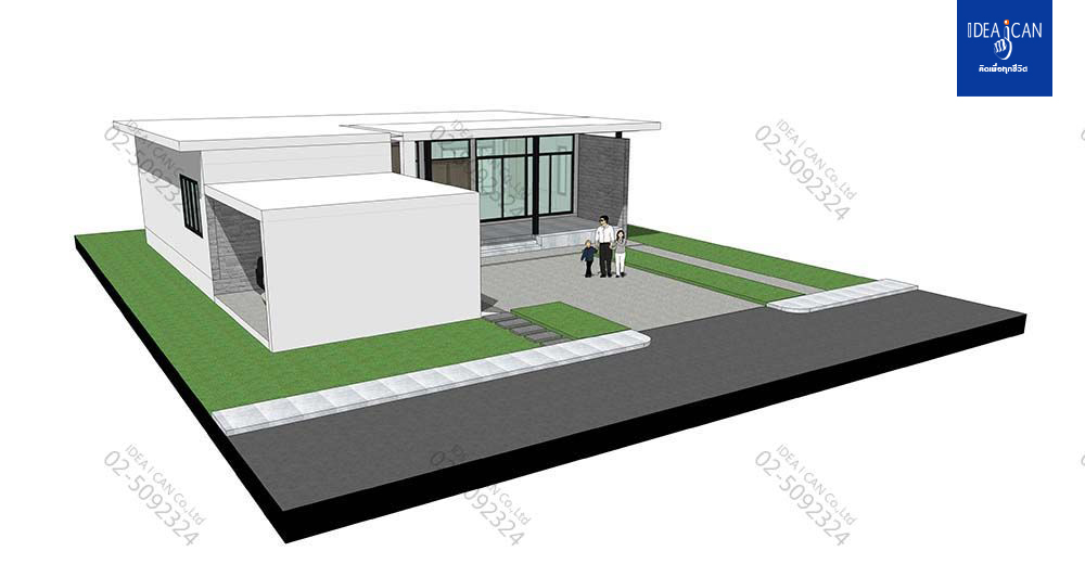 แบบบ้านชั้นเดียวสไตล์โมเดิร์น, แบบบ้าน 1 ชั้น, แบบบ้าน 2 ห้องนอน, ห้องน้ำสไตล์โมเดิร์น, พื้นที่ใช้สอย 171 ตร.ม., FF-H1-17101.09, แบบบ้านสไตล์โมเดิร์น, แบบบ้านโมเดิร์น, แบบบ้าน modern , รับเหมาก่อสร้าง, รับออกแบบ, รับออกแบบชั้นเดียว,แบบบ้านชั้นเดียว